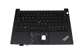 Clavier incl. topcase DE (allemand) noir/noir avec rétro-éclairage et mouse stick original pour Lenovo ThinkPad E14 Gen 2 (20T6)