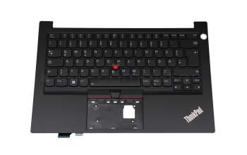 Clavier incl. topcase DE (allemand) noir/noir avec rétro-éclairage et mouse stick original pour Lenovo ThinkPad E14 Gen 2 (20TB)