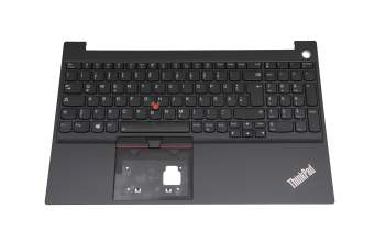 Clavier incl. topcase DE (allemand) noir/noir avec rétro-éclairage et mouse stick original pour Lenovo ThinkPad E15 Gen 2 (20TD/20TE)