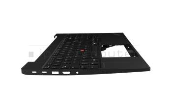 Clavier incl. topcase DE (allemand) noir/noir avec rétro-éclairage et mouse stick original pour Lenovo ThinkPad E16 G2 (21M5/21M6)