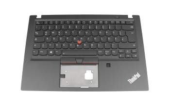 Clavier incl. topcase DE (allemand) noir/noir avec rétro-éclairage et mouse stick original pour Lenovo ThinkPad T490s (20NX/20NY)
