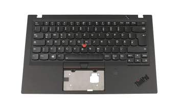 Clavier incl. topcase DE (allemand) noir/noir avec rétro-éclairage et mouse stick original pour Lenovo ThinkPad X1 Carbon 6th Gen (20KH/20KG)