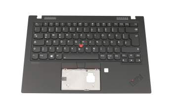 Clavier incl. topcase DE (allemand) noir/noir avec rétro-éclairage et mouse stick original pour Lenovo ThinkPad X1 Carbon 7th Gen (20R1/20R2)