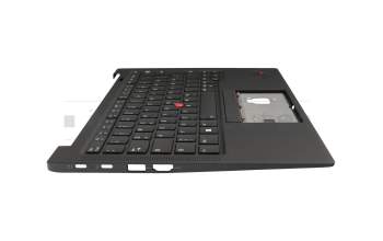 Clavier incl. topcase DE (allemand) noir/noir avec rétro-éclairage et mouse stick original pour Lenovo ThinkPad X1 Carbon Gen 11 (21HM/21HN)