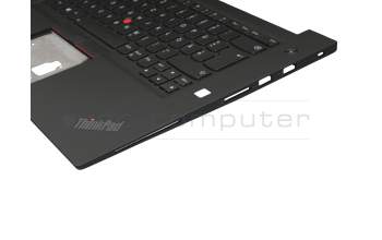 Clavier incl. topcase DE (allemand) noir/noir avec rétro-éclairage et mouse stick original pour Lenovo ThinkPad X1 Extreme Gen 2 (20QV/20QW)