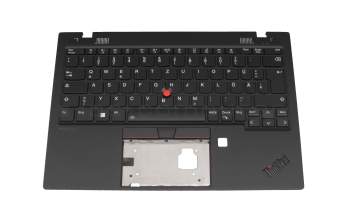 Clavier incl. topcase DE (allemand) noir/noir avec rétro-éclairage et mouse stick original pour Lenovo ThinkPad X1 Nano Gen 2 (21E8/21E9)