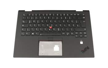 Clavier incl. topcase DE (allemand) noir/noir avec rétro-éclairage et mouse stick original pour Lenovo ThinkPad X1 Yoga (20LD/20LE/20LF/20LG)