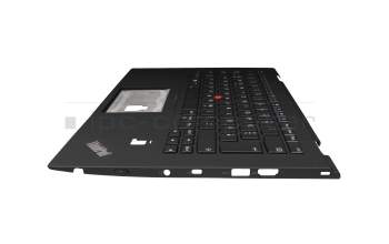 Clavier incl. topcase DE (allemand) noir/noir avec rétro-éclairage et mouse stick original pour Lenovo ThinkPad X1 Yoga 2nd Gen (20JD/20JE/20JF/20JG)