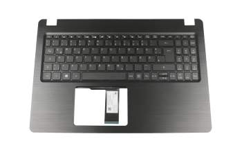 Clavier incl. topcase DE (allemand) noir/noir avec rétro-éclairage original pour Acer Aspire 5 (A515-52)