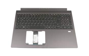 Clavier incl. topcase DE (allemand) noir/noir avec rétro-éclairage original pour Acer Aspire 7 (A715-74G)