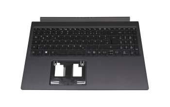 Clavier incl. topcase DE (allemand) noir/noir avec rétro-éclairage original pour Acer Aspire 7 (A715-75G)