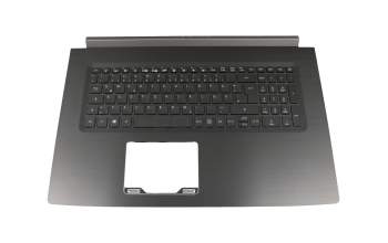 Clavier incl. topcase DE (allemand) noir/noir avec rétro-éclairage original pour Acer Aspire 7 (A717-72G)