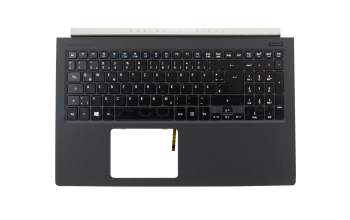 Clavier incl. topcase DE (allemand) noir/noir avec rétro-éclairage original pour Acer Aspire V 15 Nitro (VN7-591G)