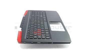 Clavier incl. topcase DE (allemand) noir/noir avec rétro-éclairage original pour Acer Aspire VX 15 (VX5-591G)