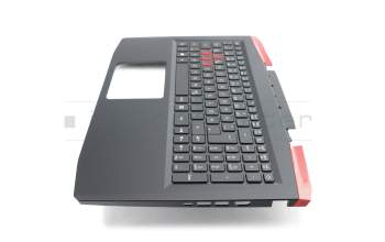 Clavier incl. topcase DE (allemand) noir/noir avec rétro-éclairage original pour Acer Aspire VX 15 (VX5-591G)