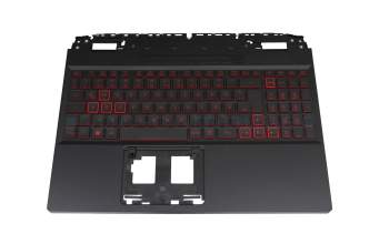 Clavier incl. topcase DE (allemand) noir/noir avec rétro-éclairage original pour Acer Nitro 5 (AN515-46)
