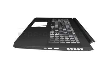 Clavier incl. topcase DE (allemand) noir/noir avec rétro-éclairage original pour Acer Nitro 5 (AN515-54)