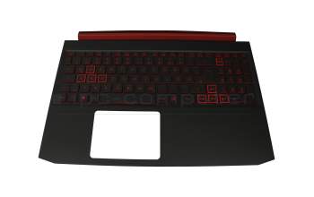 Clavier incl. topcase DE (allemand) noir/noir avec rétro-éclairage original pour Acer Nitro 5 (AN515-54)