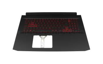 Clavier incl. topcase DE (allemand) noir/noir avec rétro-éclairage original pour Acer Nitro 5 (AN517-52)