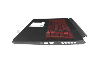 Clavier incl. topcase DE (allemand) noir/noir avec rétro-éclairage original pour Acer Nitro 5 (AN517-52)