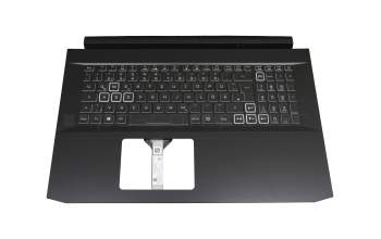 Clavier incl. topcase DE (allemand) noir/noir avec rétro-éclairage original pour Acer Nitro 5 (AN517-52)
