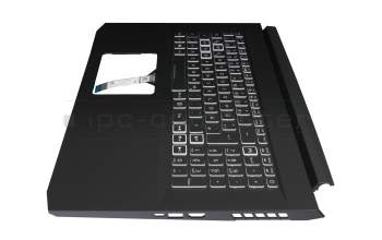 Clavier incl. topcase DE (allemand) noir/noir avec rétro-éclairage original pour Acer Nitro 5 (AN517-52)