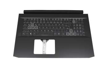 Clavier incl. topcase DE (allemand) noir/noir avec rétro-éclairage original pour Acer Nitro 5 AN517-41