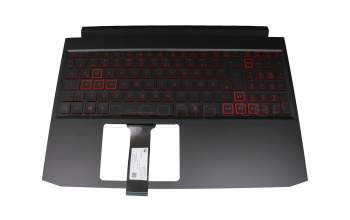 Clavier incl. topcase DE (allemand) noir/noir avec rétro-éclairage original pour Acer Nitro 7 (AN715-51)