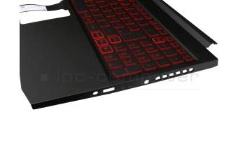 Clavier incl. topcase DE (allemand) noir/noir avec rétro-éclairage original pour Acer Nitro 7 (AN715-51)