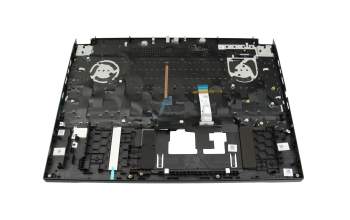 Clavier incl. topcase DE (allemand) noir/noir avec rétro-éclairage original pour Acer Nitro V 16 (ANV16-41)