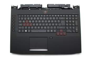 Clavier incl. topcase DE (allemand) noir/noir avec rétro-éclairage original pour Acer Predator 17 (G5-793)