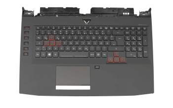 Clavier incl. topcase DE (allemand) noir/noir avec rétro-éclairage original pour Acer Predator 17 X (GX-791)