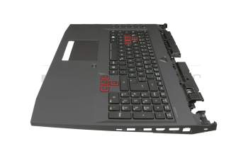 Clavier incl. topcase DE (allemand) noir/noir avec rétro-éclairage original pour Acer Predator 17 X (GX-791)