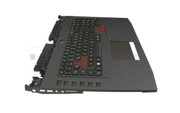 Clavier incl. topcase DE (allemand) noir/noir avec rétro-éclairage original pour Acer Predator 17 X (GX-792)