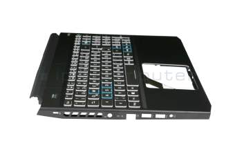 Clavier incl. topcase DE (allemand) noir/noir avec rétro-éclairage original pour Acer Predator Helios 300 (PH315-52)
