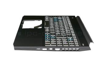 Clavier incl. topcase DE (allemand) noir/noir avec rétro-éclairage original pour Acer Predator Helios 300 (PH315-52)