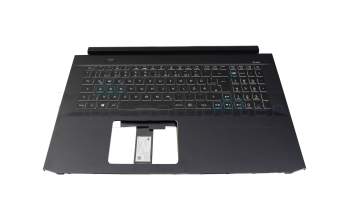 Clavier incl. topcase DE (allemand) noir/noir avec rétro-éclairage original pour Acer Predator Helios 300 (PH317-54)
