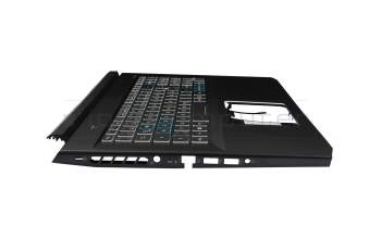 Clavier incl. topcase DE (allemand) noir/noir avec rétro-éclairage original pour Acer Predator Helios 300 (PH317-54)