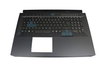 Clavier incl. topcase DE (allemand) noir/noir avec rétro-éclairage original pour Acer Predator Helios 500 (PH517-51)