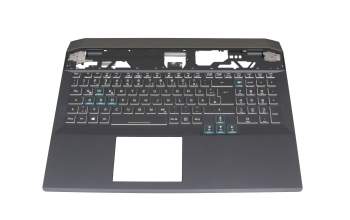 Clavier incl. topcase DE (allemand) noir/noir avec rétro-éclairage original pour Acer Predator Helios 500 (PH517-52)
