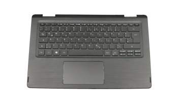 Clavier incl. topcase DE (allemand) noir/noir avec rétro-éclairage original pour Acer Spin 5 (SP513-51)