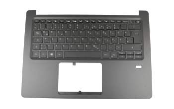 Clavier incl. topcase DE (allemand) noir/noir avec rétro-éclairage original pour Acer Swift 1 (SF114-32)