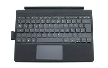 Clavier incl. topcase DE (allemand) noir/noir avec rétro-éclairage original pour Acer Switch Alpha 12 (SA5-271P)