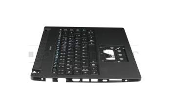 Clavier incl. topcase DE (allemand) noir/noir avec rétro-éclairage original pour Acer TravelMate P2 (P214-52)