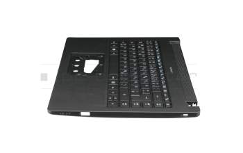 Clavier incl. topcase DE (allemand) noir/noir avec rétro-éclairage original pour Acer TravelMate P2 (P214-52)