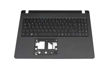 Clavier incl. topcase DE (allemand) noir/noir avec rétro-éclairage original pour Acer TravelMate P2 (TMP215-53)