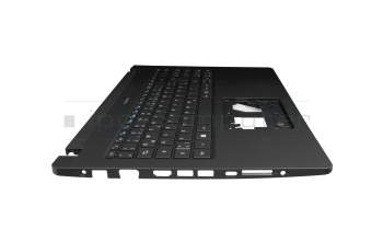 Clavier incl. topcase DE (allemand) noir/noir avec rétro-éclairage original pour Acer TravelMate P2 (TMP215-53)