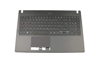 Clavier incl. topcase DE (allemand) noir/noir avec rétro-éclairage original pour Acer TravelMate P6 (P658-G3-M)