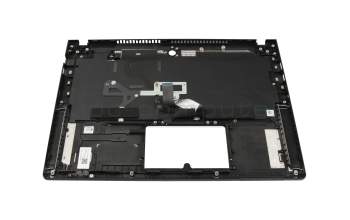 Clavier incl. topcase DE (allemand) noir/noir avec rétro-éclairage original pour Acer TravelMate P6 (TMP614-51-G2)