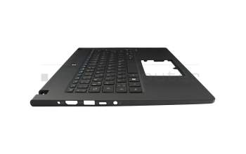 Clavier incl. topcase DE (allemand) noir/noir avec rétro-éclairage original pour Acer TravelMate P6 (TMP614-51-G2)